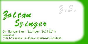 zoltan szinger business card